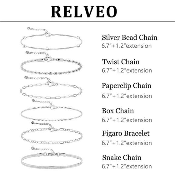 Gold Silver Bracelets for Women Stackable 14K Gold Plated Trendy Layered Jewelry - Picture 4 of 7